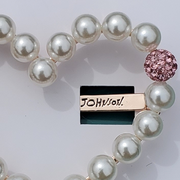 Rose Gold Crystal/Pearl Open Heart Hair Barrette - Picture 14 of 16